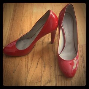 Red patent leather heels